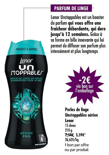 Promo Parfum de linge Lenor Unstoppables chez Carrefour