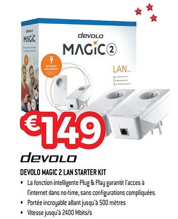 Promoties Devolo magic 2 lan starter kit - Devolo - Geldig van 10/12/2018 tot 31/12/2018 bij Exellent