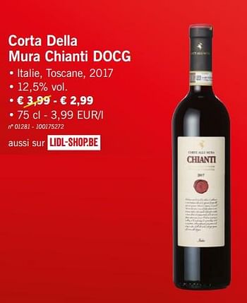 Promoties Corta della mura chianti docg - Rode wijnen - Geldig van 17/12/2018 tot 24/12/2018 bij Lidl