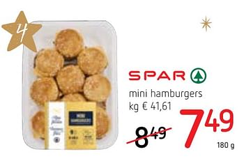 Promotions Mini hamburgers - Spar - Valide de 13/12/2018 à 02/01/2019 chez Spar (Colruytgroup)
