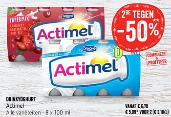 Promoties Drinkyoghurt actimel - Danone - Geldig van 13/12/2018 tot 19/12/2018 bij Delhaize