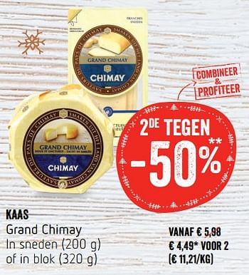 Promoties Kaas grand chimay - Chimay - Geldig van 13/12/2018 tot 19/12/2018 bij Delhaize