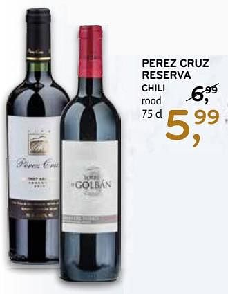 Promoties Perez cruz reserva chili rood - Rode wijnen - Geldig van 12/12/2018 tot 31/12/2018 bij C&B