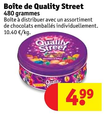 Promotions Boîte de quality street - Nestlé - Valide de 11/12/2018 à 23/12/2018 chez Kruidvat