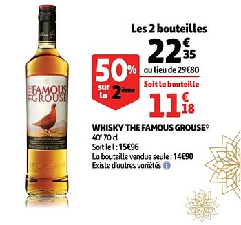 Promotions Whisky the famous grouse - The Famous Grouse - Valide de 28/11/2018 à 31/12/2018 chez Auchan Ronq