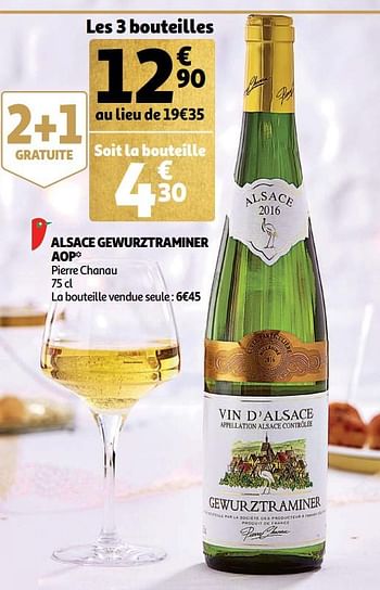 Promotions Alsace gewurztraminer aop pierre chanau - Vins blancs - Valide de 28/11/2018 à 31/12/2018 chez Auchan Ronq