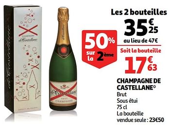 Promotions Champagne de castellane brut sous étui - Champagne - Valide de 28/11/2018 à 31/12/2018 chez Auchan Ronq