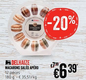 Promoties Macarons salés apéro - Huismerk - Delhaize - Geldig van 13/12/2018 tot 19/12/2018 bij Delhaize