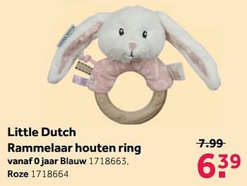 Promoties Little dutch rammelaar houten ring - Little Dutch - Geldig van 10/12/2018 tot 26/12/2018 bij Intertoys