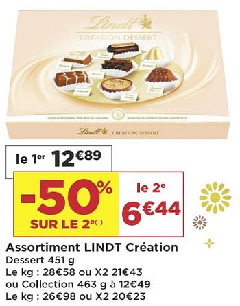 Promoties Assortiment lindt création - Lindt - Geldig van 11/12/2018 tot 24/12/2018 bij Super Casino