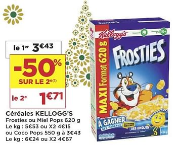 Promotions Céréales kellogg`s - Kellogg's - Valide de 11/12/2018 à 24/12/2018 chez Super Casino