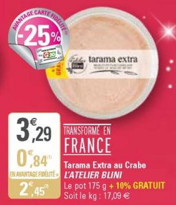 Promotions Tarama extra au crabe cateuer blini - Blini - Valide de 12/12/2018 à 30/12/2018 chez G20