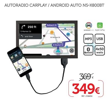Promotions Autoradio carplay - android auto ns-x800bt - Produit maison - Auto 5  - Valide de 13/12/2018 à 06/01/2019 chez Auto 5