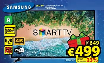 Promotions Samsung led tv ue55nu7093 - Samsung - Valide de 19/12/2018 à 26/12/2018 chez ElectroStock