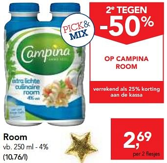 Promoties Campina room - Campina - Geldig van 19/12/2018 tot 31/12/2018 bij Makro