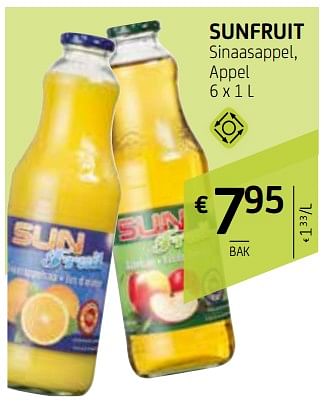 Promoties Sinaasappel, appel - sunfruit - Geldig van 07/12/2018 tot 20/12/2018 bij BelBev
