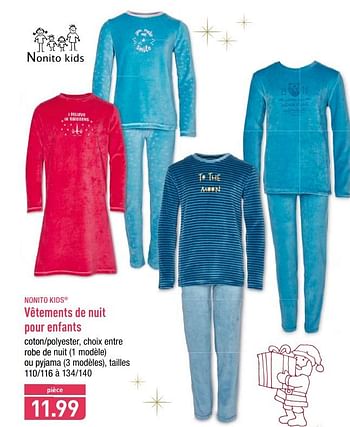 Promotions Vêtements de nuit pour enfants - NONITO KIDS - Valide de 17/12/2018 à 22/12/2018 chez Aldi