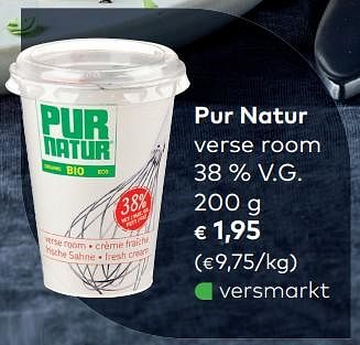 Promoties Pur natur verse room 38 % v.g. - Pur Natur - Geldig van 05/12/2018 tot 01/01/2019 bij Bioplanet
