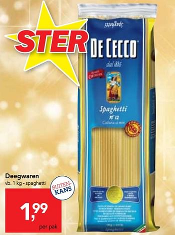 Promoties Deegwaren spaghetti - De Cecco - Geldig van 19/12/2018 tot 31/12/2018 bij Makro