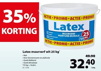 Promoties Latex muurverf mat wit - Huismerk - Gamma - Geldig van 19/12/2018 tot 31/12/2018 bij Gamma