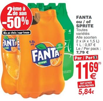Promoties Fanta ou - of sprite - Fanta - Geldig van 18/12/2018 tot 24/12/2018 bij Cora
