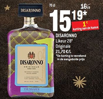 Promoties Disaronno likeur 28° originale - Disaronno - Geldig van 19/12/2018 tot 01/01/2019 bij Smatch