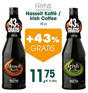 Promoties Fryns hasselt kaffé - irish coffee - Fryns - Geldig van 14/12/2018 tot 31/12/2018 bij Prik & Tik