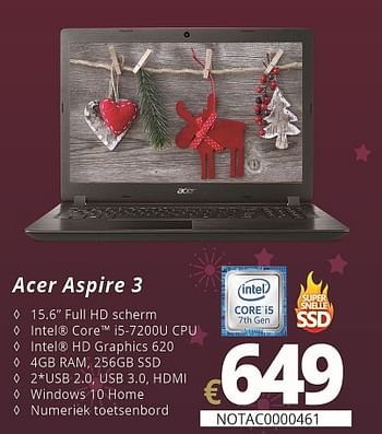 Promotions Acer aspire 3 - Acer - Valide de 07/12/2018 à 31/12/2018 chez Compudeals
