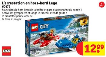 Promoties L`arrestation en hors-bord lego 60176 - Lego - Geldig van 18/12/2018 tot 23/12/2018 bij Kruidvat