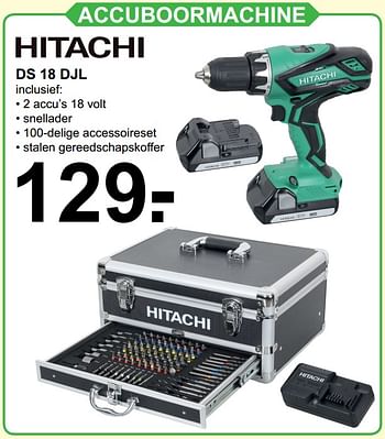 de wind is sterk Bewust kamp Hitachi Hitachi accuboormachine ds 18 djl - Promotie bij Van Cranenbroek
