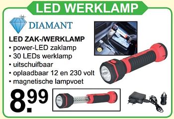 Promoties Led zak-werklamp - Diamant - Geldig van 17/12/2018 tot 05/01/2019 bij Van Cranenbroek