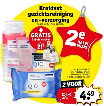 verdrietig vervoer Hoe Huismerk - Kruidvat Micellair water waterproof + gratis bubble masker -  Promotie bij Kruidvat
