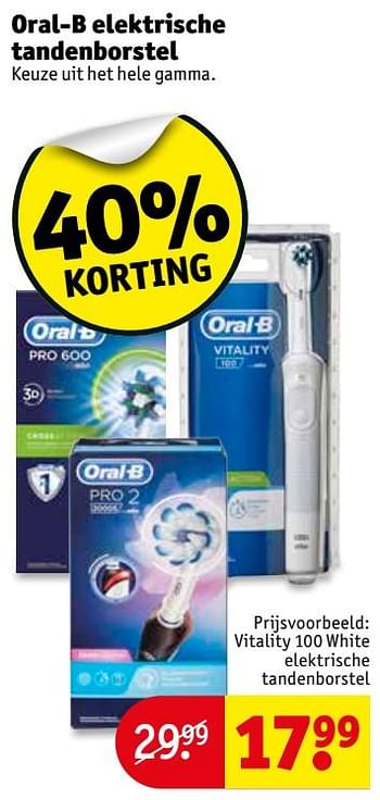 In zicht Verst leerboek Oral-B Vitality 100 white elektrische tandenborstel - Promotie bij Kruidvat