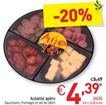Promotions Assiette apéro saucissons, fromages et sel de céleri - Produit maison - Intermarche - Valide de 18/12/2018 à 24/12/2018 chez Intermarche