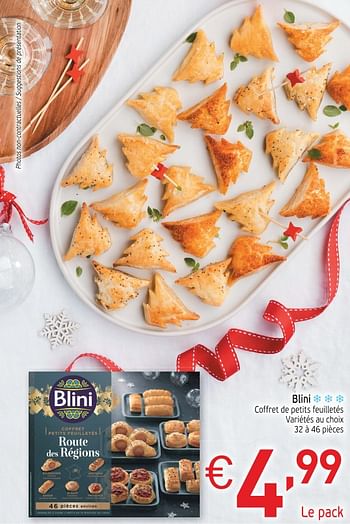 Promotions Blini coffret de petits feuilletés variétés au choix - Blini - Valide de 18/12/2018 à 24/12/2018 chez Intermarche