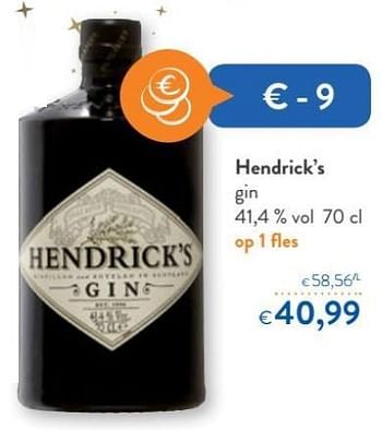 Promoties Gin 41,4 % - Hendrick's - Geldig van 14/12/2018 tot 31/12/2018 bij OKay