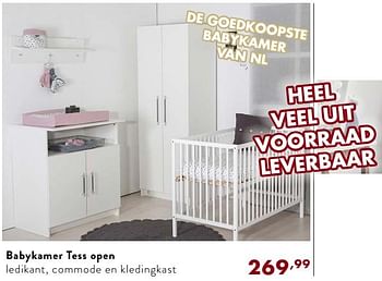 Promoties Babykamer tess open ledikant, commode en kledingkast - Huismerk - Baby & Tiener Megastore - Geldig van 16/12/2018 tot 26/12/2018 bij Baby & Tiener Megastore