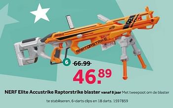 Promoties Nerf elite accustrike raptorstrike blaster - Nerf - Geldig van 17/12/2018 tot 26/12/2018 bij Intertoys