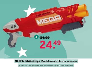 Promoties Nerf n-strike mega doublereach blaster - Nerf - Geldig van 17/12/2018 tot 26/12/2018 bij Intertoys