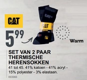 Promoties Set van 2 paar thermische herensokken - CAT - Geldig van 19/12/2018 tot 23/12/2018 bij Trafic