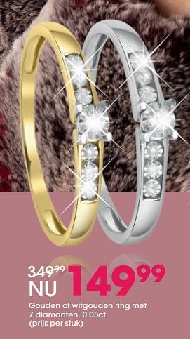 Promotions Gouden of witgouden ring met 7 diamanten, 0.05ct - Huismerk - Lucardi - Valide de 17/12/2018 à 31/12/2018 chez Lucardi