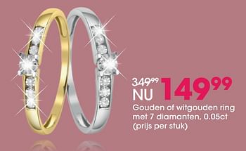 Promoties Gouden of witgouden ring met 7 diamanten, 0.05ct - Huismerk - Lucardi - Geldig van 17/12/2018 tot 31/12/2018 bij Lucardi