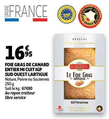 Foie Gras de Canard Entier du Sud-Ouest au Sauternes - Mi cuit