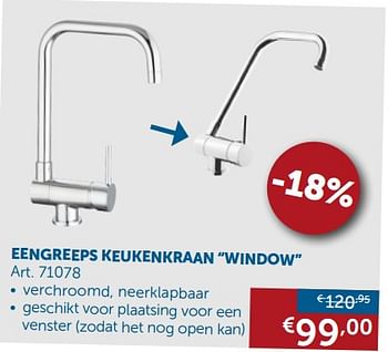 Promotions Eengreeps keukenkraan window - Produit maison - Zelfbouwmarkt - Valide de 27/12/2018 à 28/01/2019 chez Zelfbouwmarkt