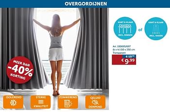 Promotions Overgordijnen transparant - Produit maison - Zelfbouwmarkt - Valide de 27/12/2018 à 28/01/2019 chez Zelfbouwmarkt