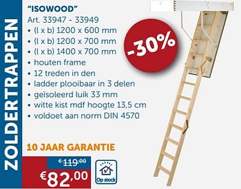 Promoties Zoldertrappen isowood - Huismerk - Zelfbouwmarkt - Geldig van 27/12/2018 tot 28/01/2019 bij Zelfbouwmarkt