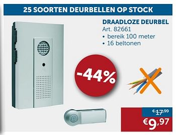Promoties Draadloze deurbel - Huismerk - Zelfbouwmarkt - Geldig van 27/12/2018 tot 28/01/2019 bij Zelfbouwmarkt
