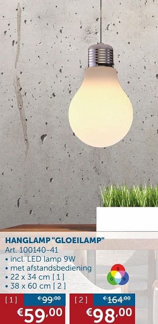 Promoties Hanglamp gloeilamp - Huismerk - Zelfbouwmarkt - Geldig van 27/12/2018 tot 28/01/2019 bij Zelfbouwmarkt