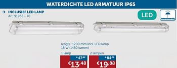 Promoties Waterdichte led armatuur ip65 inclusief led lamp - Huismerk - Zelfbouwmarkt - Geldig van 27/12/2018 tot 28/01/2019 bij Zelfbouwmarkt