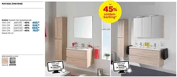 Promoties Dubbel meubel met spiegelpaneel - Linie - Geldig van 27/12/2018 tot 31/01/2019 bij X2O